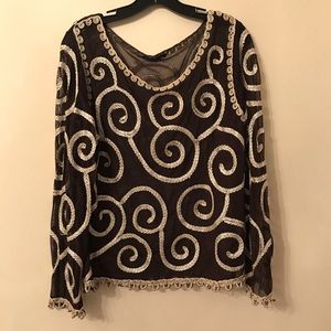 ModeLia Mesh Sequin Top Size XXL